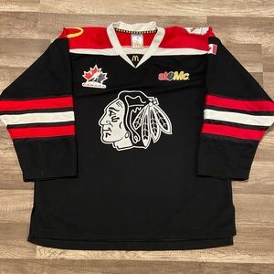 Vintage McDonald’s Canada Hockey Jersey; Chicago Blackhawks logo inspired.